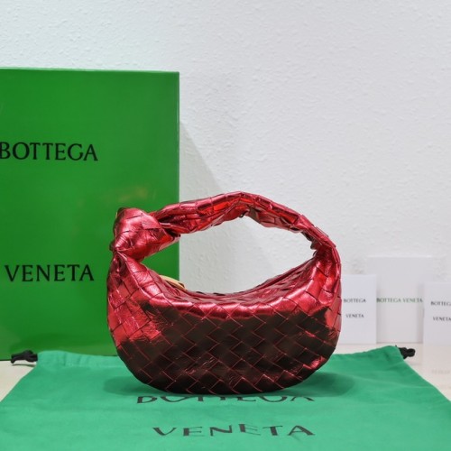 Geantă Bottega Veneta Mini intrecciato din piele cu mâner superior 651876 roșu