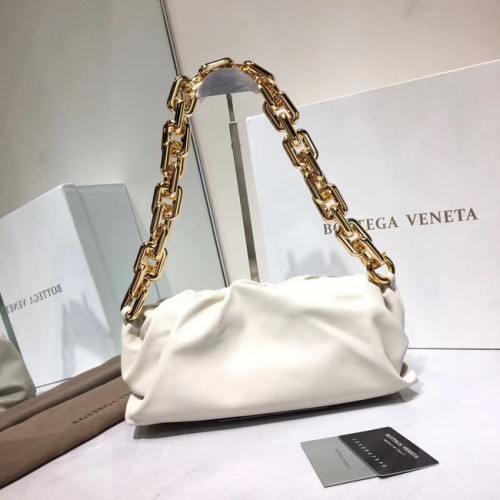 Geantă de umăr moale Bottega Veneta Nappa din piele de miel 620230 Albă