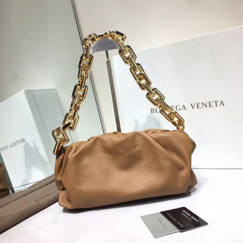 Geantă de umăr moale Bottega Veneta Nappa din piele de miel 620230 maro