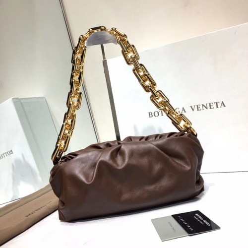 Geantă de umăr moale Bottega Veneta Nappa din piele de miel 620230 violet închis