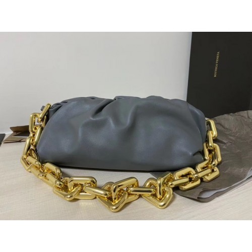 Geantă de umăr moale Bottega Veneta Nappa din piele de miel 620230 gri