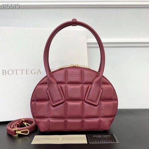 Geantă pătrată Bottega Veneta Original din piele țesută BV67130 Vișiniu