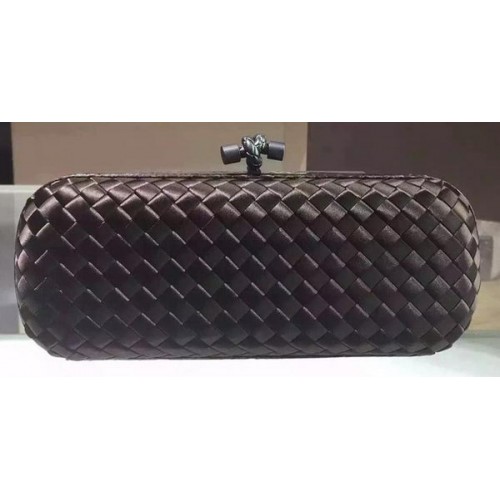 Geantă de mână Bottega Veneta STRETCH Knot din piele de oaie BV8651 maro