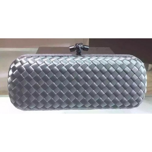 Geantă de mână Bottega Veneta STRETCH Knot din piele de oaie BV8651 Gri