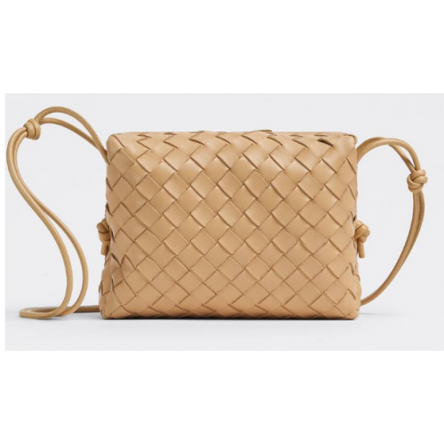 Bottega Veneta Geantă mică de cruce din piele intrecciato 680255 Almond