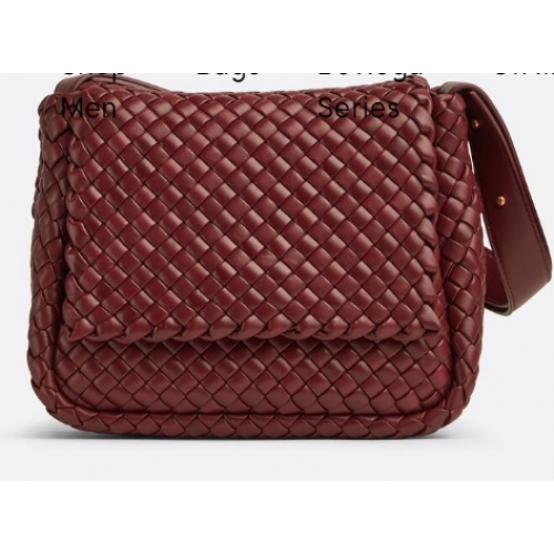 Bottega Veneta Geantă mică de umăr din piele intreccio căptușită 709418 Bordeaux