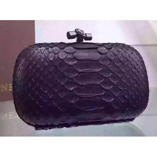 Geantă de mână Bottega Veneta din piele cu model șarpe BV8653 Negru