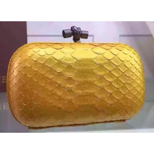 Geantă de mână Bottega Veneta din piele cu nod Snake BV8653 Auriu