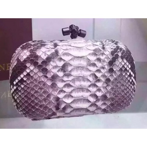 Geantă de mână Bottega Veneta din piele cu model șarpe BV8653 gri
