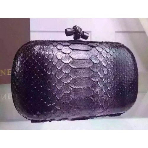 Geantă de mână Bottega Veneta din piele cu model șarpe BV8653 argintie