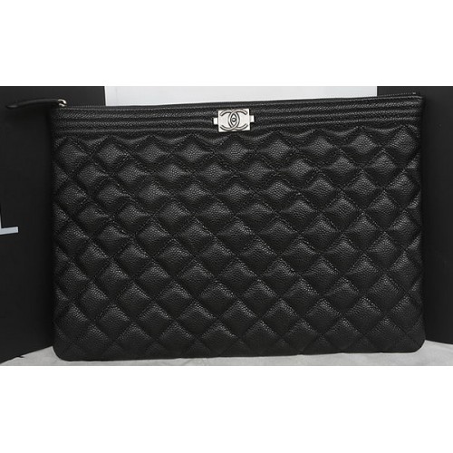 Clutch Chanel Cannage pentru băiat A69254 Negru
