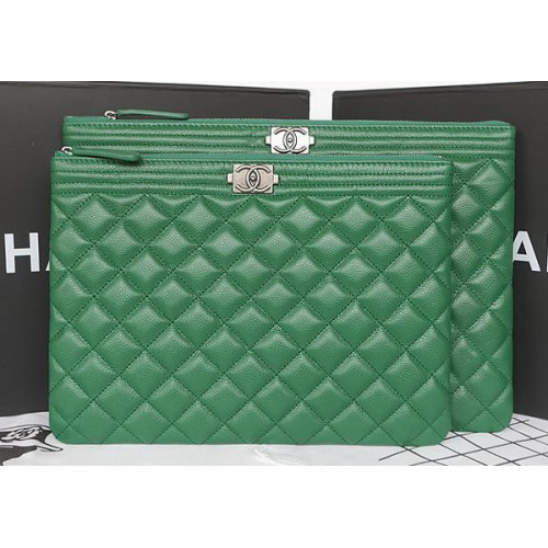 Clutch Chanel Cannage pentru băiat A69254 Verde