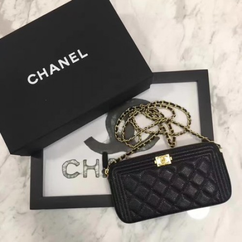 Geantă Chanel Flap Boy Model Cannage Original CHA3369 Negru