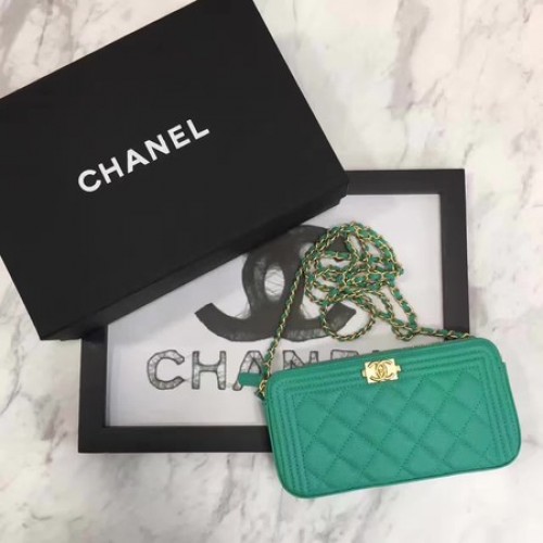 Geantă Chanel Flap Boy, model original Cannage CHA3369, verde