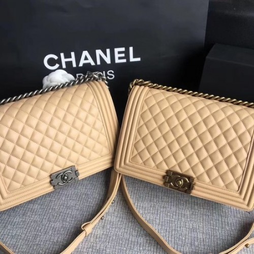 Genți Chanel Flap Boy din piele de oaie originală A67088 Caisă