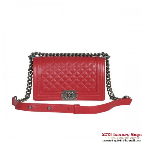 Geantă de umăr Chanel Flap Boy, modele clasice Cannage A30172, roșie