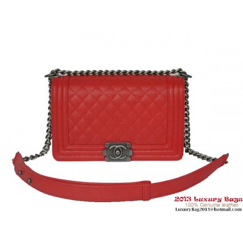 Geantă de umăr Chanel Flap Boy, modele clasice Cannage A67086, roșie