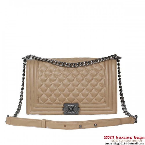 Geantă de umăr Chanel Flap Boy din piele de oaie A2093 Caisă