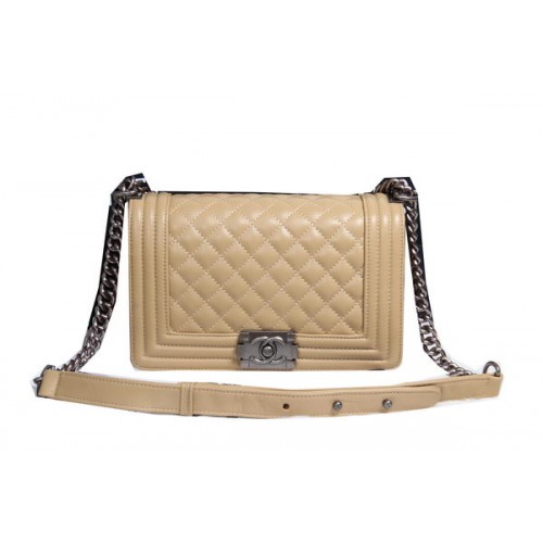 Geantă de umăr Chanel Flap pentru băieți, piele de oaie CHA2068 Caisă