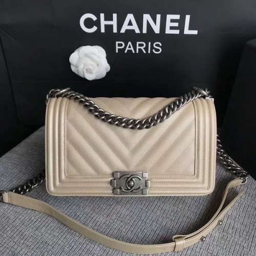 Geantă Chanel Original Chevron Leather 67086 Camel pentru băieți