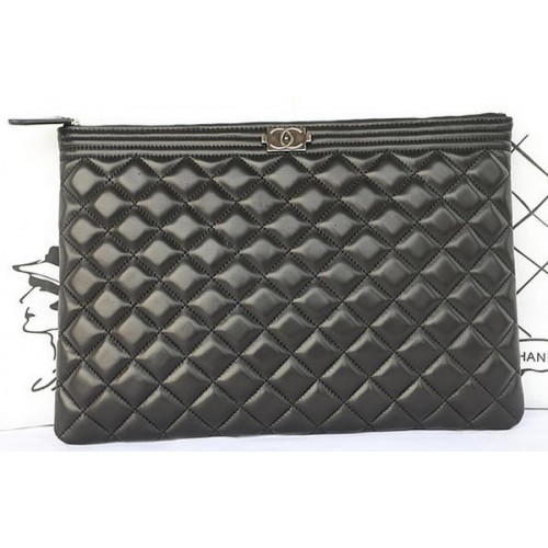 Clutch Chanel din piele de oaie pentru băieți A80571 Negru