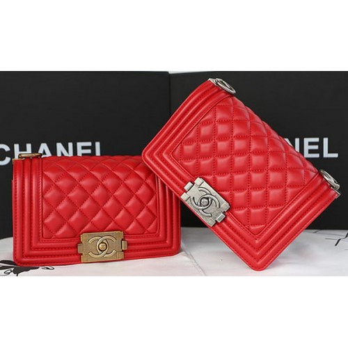 Geantă Chanel mini Flap Bag Original Sheepskin A67085 Roșie
