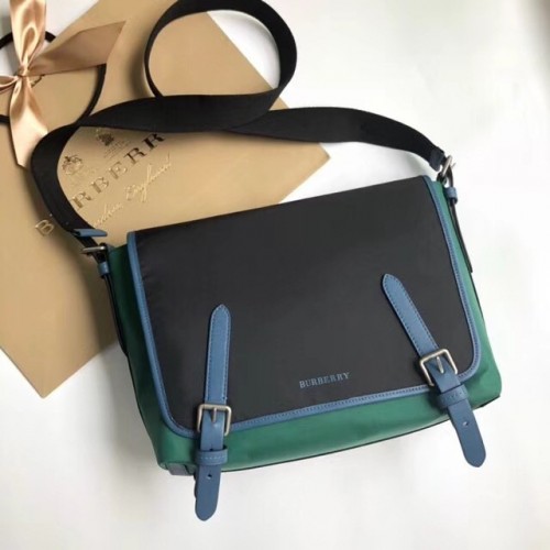 BurBerry Geantă Messenger House Check B9263 negru și verde