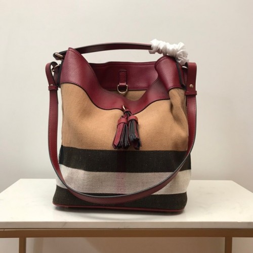 Geantă de umăr din piele BurBerry 3982 Burgundy