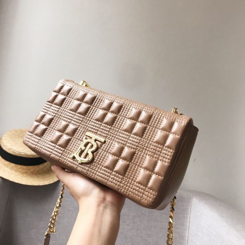 Geantă de umăr din piele BurBerry 7462 Khaki