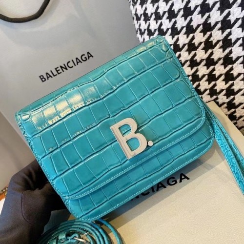 Geantă de umăr din piele BurBerry 80195 albastru deschis