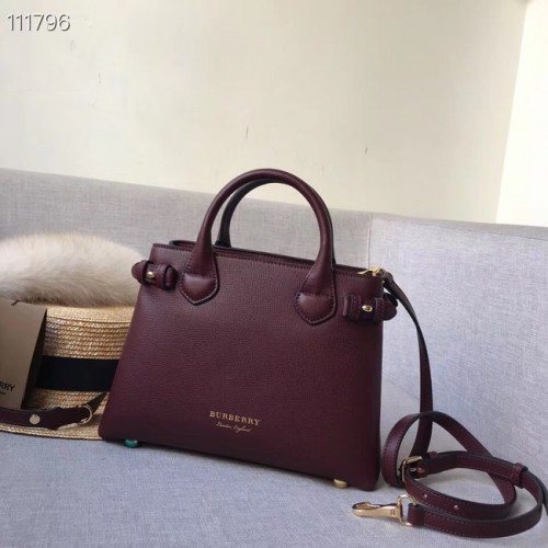 Geantă tote din piele BurBerry 7461 Burgundy