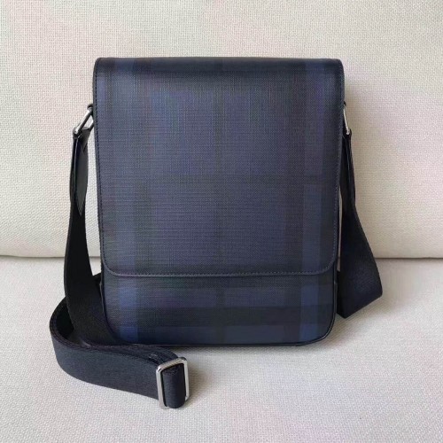 Geantă BurBerry Messenger cu model Haymarket Check BU38890 Albastru și Negru