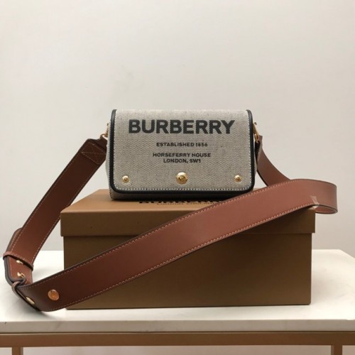 Geantă de umăr BurBerry 80266 negru și maro