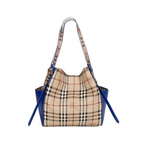 BurBerry Geantă mică Original Haymarket Check B8885 Albastru regal