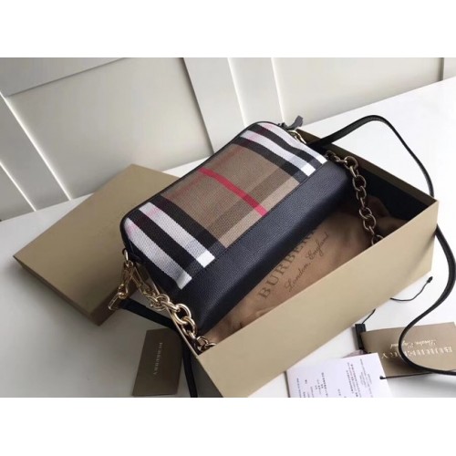 Geantă Burberry din piele de vițel 41711 neagră