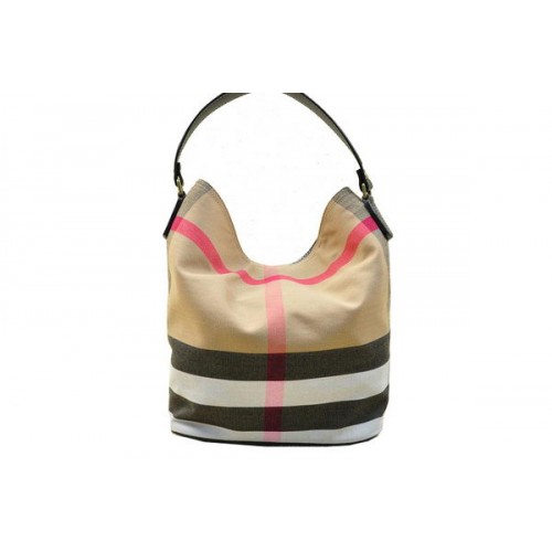 Geantă Burberry medie Brit Check Hobo B8931 neagră