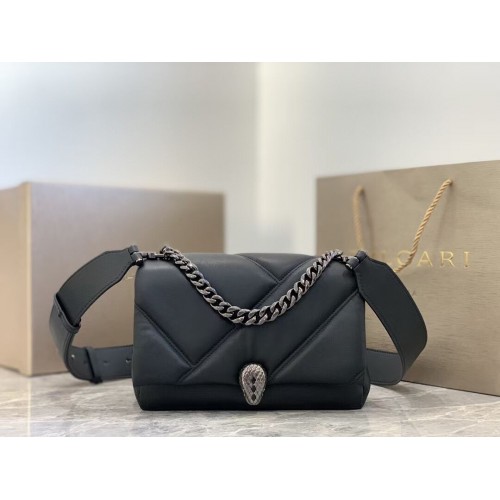 Geantă crossbody din piele Bvlgari Serpenti Forever B219069 neagră