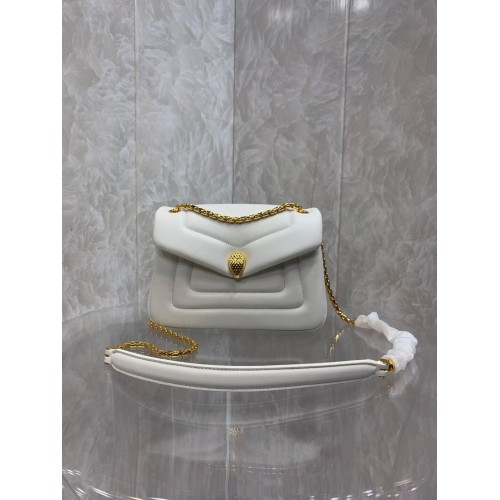 Geantă crossbody din piele Bvlgari Serpenti Forever B282922 ALB