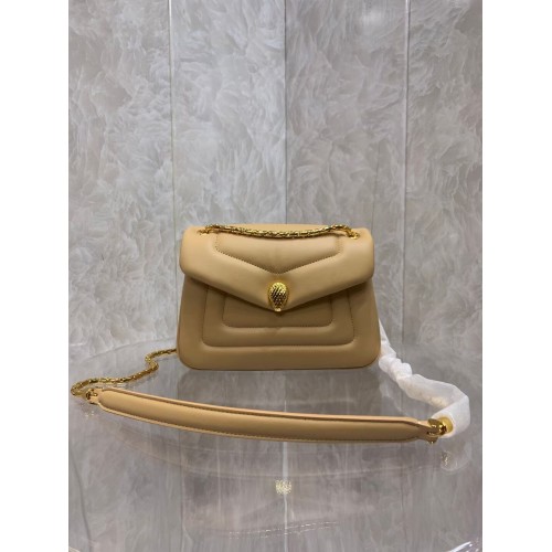 Geantă crossbody din piele Bvlgari Serpenti Forever B282922 Caisă