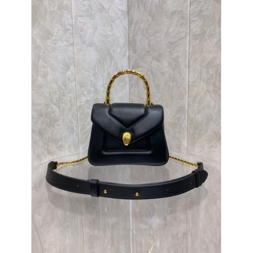 Geantă crossbody din piele Bvlgari Serpenti Forever B282923 neagră