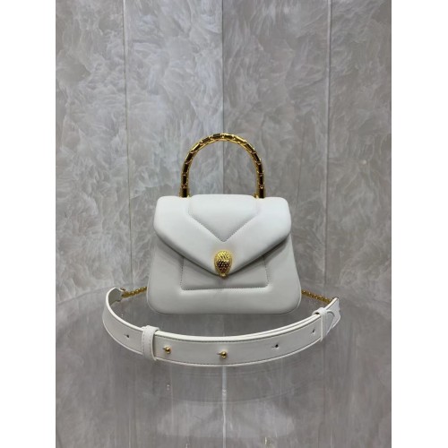 Geantă crossbody din piele Bvlgari Serpenti Forever B282923 albă