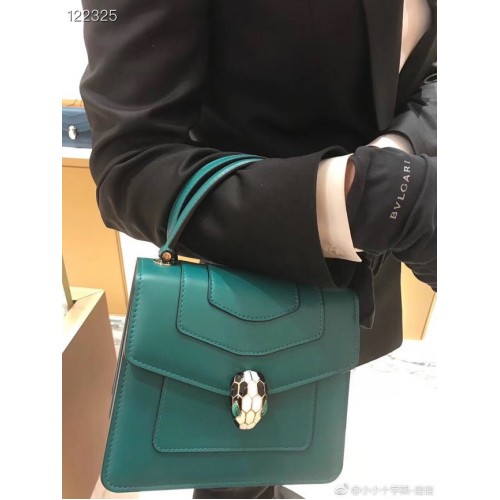 Geantă mică crossbody din piele Bvlgari Serpenti Forever 20289 Emerald