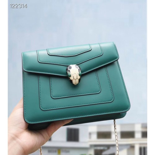 Geantă mică crossbody din piele Bvlgari Serpenti Forever 20291 Emerald