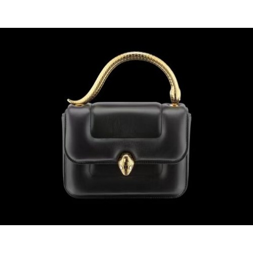Geantă mică crossbody din piele Bvlgari Serpenti Forever B209107 neagră