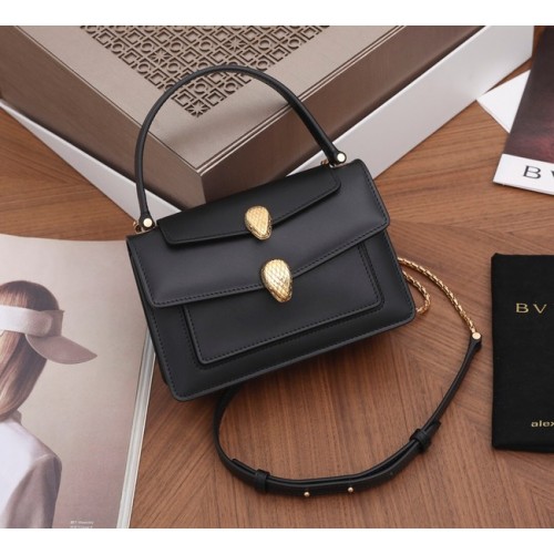 Geantă mică crossbody din piele Bvlgari Serpenti Forever B21076 neagră