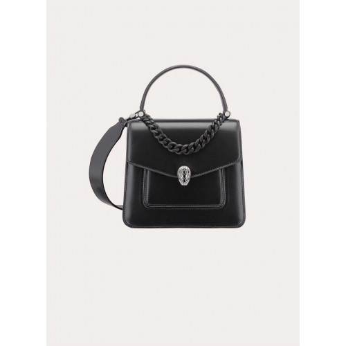 Geantă mică crossbody din piele Bvlgari Serpenti Forever B210762 neagră