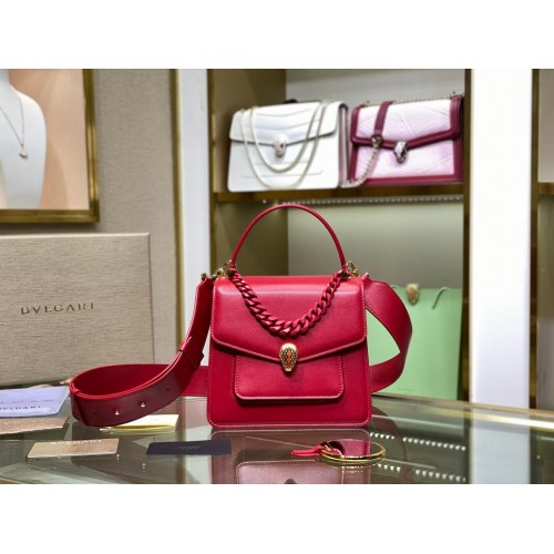 Geantă mică crossbody din piele Bvlgari Serpenti Forever B210763 roz