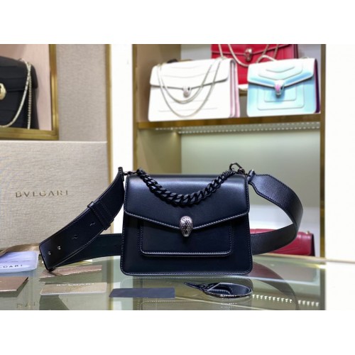 Geantă mică crossbody din piele Bvlgari Serpenti Forever B210875 neagră