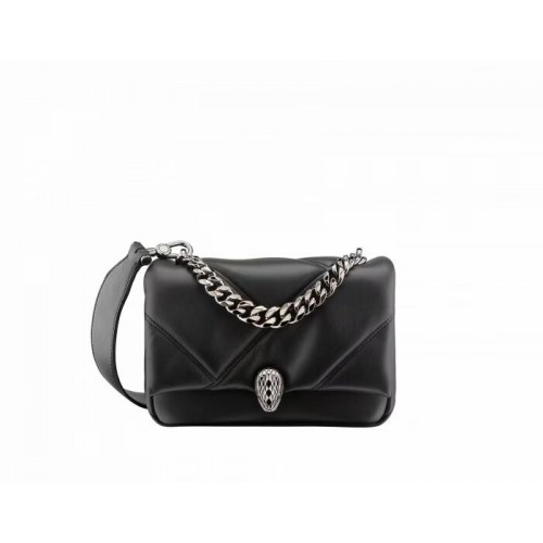 Geantă mică crossbody din piele Bvlgari Serpenti Forever B219068 neagră