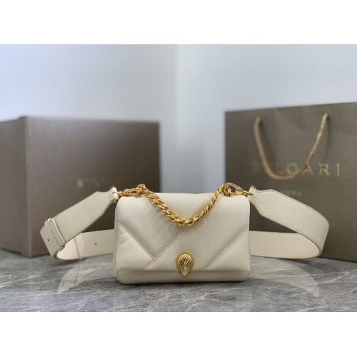Geantă mică crossbody din piele Bvlgari Serpenti Forever B219068 crem